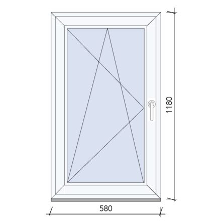 Bukó-nyíló ablak 60x120 cm