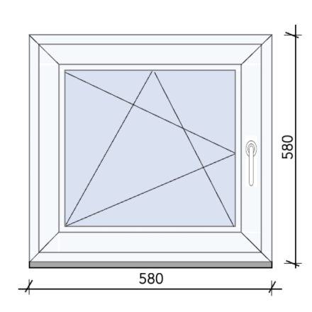 Bukó-nyíló ablak 58x58 cm