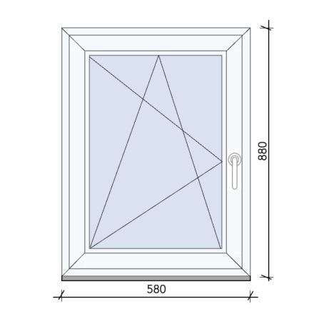Bukó-nyíló ablak 58x88 cm BAL