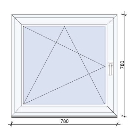 Bukó-nyíló ablak 80x80 cm